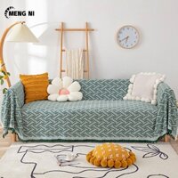 Tấm trải ghế sofa MENGNI sợi cotton dệt phong cách Bắc Âu tối giản