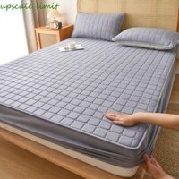 Tấm trải nệm UPSCALE LIMIT, Tấm trải giường thoáng khí mềm mại màu trơn, Tấm lót chống mạt có thể giặt sáng tạo có thể giặt được chống thấm nước cho kích thước King đôi đơn