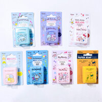 Tấm xà phòng dùng một lần Sanrio, tấm xà phòng mini di động cho học sinh, giấy xà phòng rửa tay cho trẻ em/3.3