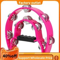 Tambourine Hai Lớp Chuông Tay Trống Bộ Gõ Nhạc Cụ Cho Nhà Thanh KTV Moon Drum