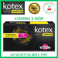 Tampon KOTEX (hộp 16 ống) - combo 3 hộp