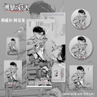 Tấn công Titan Levi Ackerman Tấn công Titan Levi Ackerman Levi Ackerman.Ackerman Móc khóa Double Flash Bar Thẻ nhỏ Bưu thiếp Laser Vé