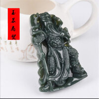 Tân Cương Hetian Jade Sapphire Thương Hiệu Quan Công Mặt Dây Chuyền Wuguan Gong Nam Độc Đoán