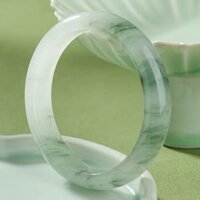 Tân Cương Thiên Sơn Ngọc Ngọc Vòng Tay Ánh Trăng Trắng Nửa Núi Nước Nổi Hoa Tròn Thanh Vòng Tay Đá Sáp Ngọc Ngọc Vòng Tay Nữ Phong Cách