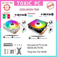 Tản nhiệt chip CPU CoolMoon T500 – Topdown, 5 ống đồng ( Intel – AMD )