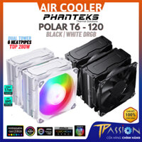 Tản nhiệt CPU Phanteks Polar T6 - 120 Black / White LED ARGB 5V - Chính hãng, TDP 280W, 6 ống đồng, sk 1700