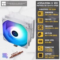 Tản Nhiệt CPU Thermalright Assassin X 120 Refined SE WHITE ARGB - Tản Nhiệt Khí CPU 4 Ống Đồng (Mạ Niken)