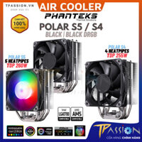 Tản nhiệt khí CPU PHANTEKS POLAR S5 / S5 LED DRGB / S4 - Chính hãng, tản tháp quạt PWM, LED ARGB sync, 1700, 5 ống đồng