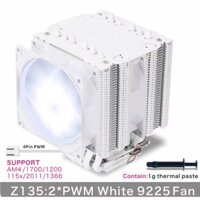 Tản nhiệt khí mini CPU cooler dual tower Metalfish Z135 trắng ARGB led NEW