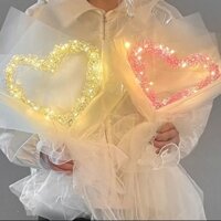 [Tanabata Bó Hoa Hạt Cườm Hình Trái Tim Có Đèn LED Thủ Công Tinh Tế Làm Quà Tặng Cho Bạn Gái / Cặp Đôi