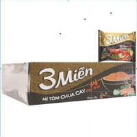 [TẶNG 1 CHAI NƯỚC CHẤM CÁ CƠM 3 MIỀN] Mì Tôm Chua Cay 3 Miền Gold Thùng 30 Gói x 75g/gói