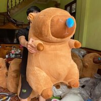 (TẶNG 1 GẤU NHỎ 79K KHI MUA SIZE 90-120)gấu bông chuột capybara chảy nước mũi,đeo balo rùa,gấu bông capybara khổng lồ