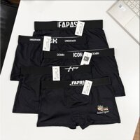 [TẶNG 1] Hộp 5 quần lót nam, quần sịp đùi nam mix mẫu full đen chất thun lạnh xịn, co giãn 4 chiều