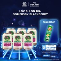 [Tặng 1 Lays] Somersby- Nước táo lên men- Nồng độ cồn 4,5%- Lốc 6 lon 330ml vị Mâm Xôi
