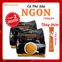 [Tặng 1 ống Morning] 2 Gói Cà phê NGON Trần Quang 480g cafe mix 3in1 (Gói 24 ống*20g)