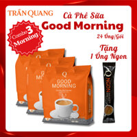 [Tặng 1 ống Ngon] 3 Gói Cà phê sữa Good Morning Trần Quang 480g cafe mix 3in1 (Gói 24 ống*20g)