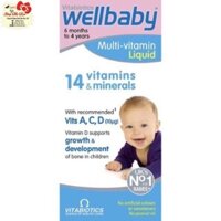 [Tặng 1 Quà] Vitamin Tổng Hợp Cho Bé - Wellbaby Multivitamin Liquid [uk] 150ml