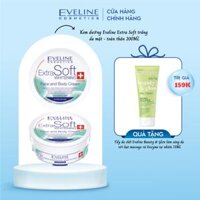 Tặng 1 tẩy da chết Hàn Kem Dưỡng Trắng Da Mặt Và Toàn Thân Eveline Extra Soft Whitening 200ml