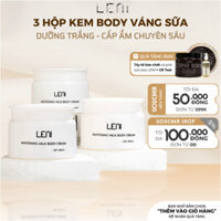 [Tặng 1 Tẩy TBC] Combo 3 Hộp Kem Body Váng Sữa LENI Whitening Milk Cream Mai Phương Bùi - Hộp 180g - Mai Phương Bùi