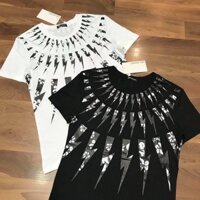 (Tặng 1 vòng phong thủy) Áo thun TIA SÉT VIỀN CỔ sẵn 2 màu trắng đen chất cotton mịn mát may kĩ form UNISEX-AC37