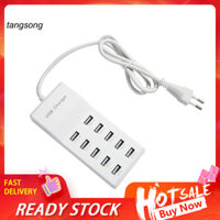 Tang _ 10 cổng USB Trạm sạc nhanh Bộ chuyển đổi nguồn Điện thoại Máy tính bảng Trung tâm sạc máy ảnh