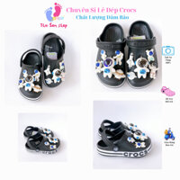 [Tặng 10 Sticker ] Dép Cross Baya cho bé Trai màu đen Mix Phi hành gia Sục Crocs Classic trẻ em, bé gái hàng xuất khẩu