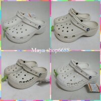 (Tặng 10 Sticker) Dép Sục Crocs Đế Cao 6P Đục Lỗ Thoáng Khí Hàng Đẹp. Đi Tôn Dáng Cho Nữ. Không Mùi.