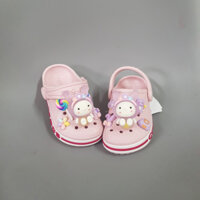 (Tặng 10 Sticker)Dép Sục Crocs Baya Màu Hồng+Mix Sticker Cho Bé Gái. Hàng Xuất Cao Cấp. Nhựa Không Mùi. Chất Mềm. Êm Châ