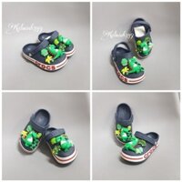 (Tặng 10 Sticker)Dép Sục Crocs Baya Màu Xanh Than+ Sét Sticker  . Sản Phẩm Cao Cấp, Nhựa Không Mùi . Trống Trơn Trượt.