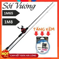 [TẶNG 100M DÂY] Bộ cần câu SÓI VƯƠNG kèm máy ngang kim loại tay trái cao cấp - SOMIA_fishing