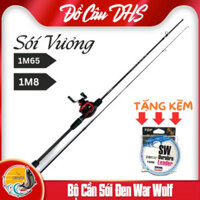 (TẶNG 100M DÂY) Bộ cần câu SÓI VƯƠNG kèm máy ngang kim loại tay trái cao cấp - Fishing Dio