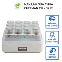 [TẶNG 12 CỐC] Máy Làm Sữa Chua Chefman CM-321T, Có Khay Chống Vỡ Cốc An Toàn