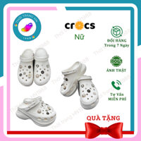 Tặng 12 Sticker-Dép Cross nam nữ THỜI TRANG HN cho người lớn Sục Cros CLASSIC đế cao 6p Unisex, siêu nhẹ,chống trơn trượ