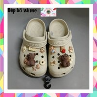 (Tặng 12 sticker) Dép Sục Crocs Classic Cho Bé Trai Màu Xanh Than+Sticker Víp . Sản Phẩm Cao Cấp, Nhựa Không Mùi.