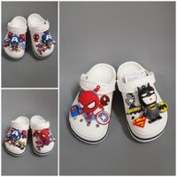 (Tặng 12 sticker) Dép Sục Crocs Baya  Màu Trắng Cho Bé Trai + Gắn Sticker Víp . Sản Phẩm Cao Cấp, Nhựa Không Mùi .