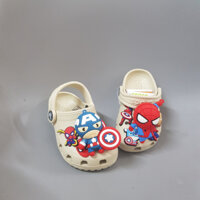 (Tặng 12 sticker)Dép Sục Crocs Classic Màu Be+ Sticker Cho Bé Gái . Sản Phẩm Cao Cấp, Nhựa Không Mùi . Trống Trơn Trượt.