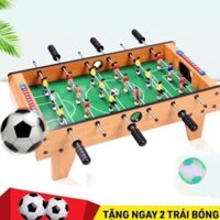 Tặng 2 bóng - Bàn bi lắc bóng đá 6 tay bằng gỗ, bàn chơi đá bóng, bàn bi lắc mini