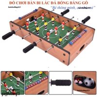 Tặng 2 bóng - Bàn bi lắc bóng đá 6 tay bằng gỗ, bàn chơi đá bóng, bàn bi lắc mini