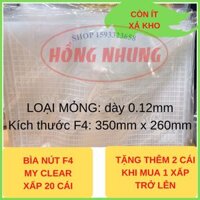 [TẶNG 2 CÁI BÌA NÚT F4] Bìa Nút F4 Xấp 20 Cái Mỏng giúp bảo vệ giấy tờ của bạn không bị hư hỏng.