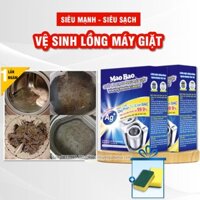 (Tặng 2 cọ) Combo 2 Hộp Tẩy Lồng Máy Giặt MAOBAO, Vệ Sinh Máy Giặt Cửa Ngang, Cửa Trên, Có Ion Bạc Kháng Khuẩn, Khử Mùi