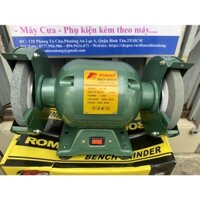 Tặng 2 đá mài gắn trên máy Máy mài 2 đá 6'' hiệu ROMANO Bench Grinder chuyên dùng để mài sắt, gỗ, kéo, phá đá, kim loại