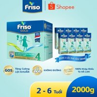 [Tặng 2 lốc sữa pha sẵn RTD 180ml] Sữa Bột Friso Gold 4 Hộp Giấy 2kg (Dành Cho Trẻ Từ 2 - 6 Tuổi)