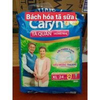 (Tặng 2 miếng) Tã quần người lớn Caryn XL 24 +2 miếng siêu thấm vòng hong 90-123cm . tã người già siêu thấm