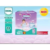 (Tặng 2 miếng) Tã/bỉm quần Bobby XXXL22 +2 miếng lõi nén 3mm Jumbo Gạo non Giảm nhiệt