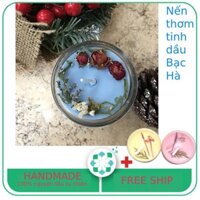 [TẶNG 2 nến tealights] Nến thơm phòng tinh dầu Bạc hà 100g, làm thơm phòng, khử mùi, thư giãn giảm stress – LEE'S HOME