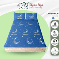 Tặng 2 vỏ gối - Chiếu điều hoà Cao Su Non, Mẫu Trăng Xanh/ Xám, Kích thước M6 M8 2M2 - Ngân Nga Shop