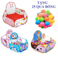 TẶNG 25 BÓNG Đồ chơi nhà bóng Doreamon Chấm bi - quây bóng nhà banh gấp gọn cho bé