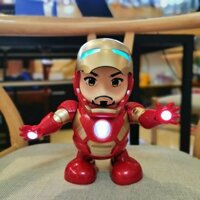 TẶNG 3PIN AAA Đồ chơi người sắt Iron man nhảy múa có đèn nhạc vui nhộn cho bé