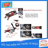 (Tặng 4 Đầu Kẹp) Bơm Hơi Đạp Chân 1 Piston Mini Cho Xe Ôto, Xe Máy, Xe Đạp, Bơm Bóng Đa Năng Và Tiện Dụng - center247