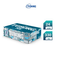 [TẶNG 4 LY UỐNG BIA] Thùng 24 lon bia Tuborg Ice 330ml (24x330ml)